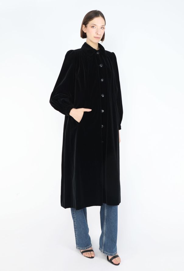 Saint Laurent Rare 1974 Velvet Opera Coat - 5