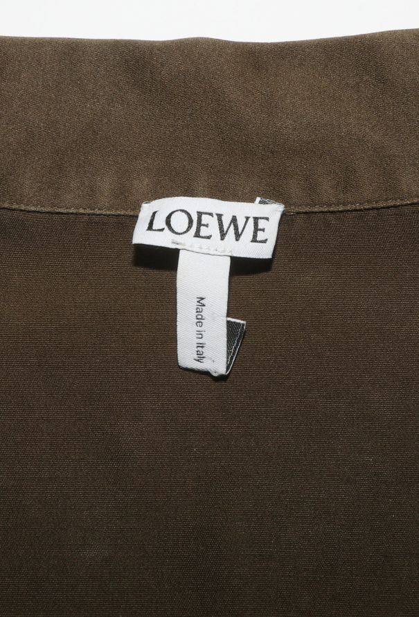 Loewe 2022 Khaki Sateen Overshirt - 6