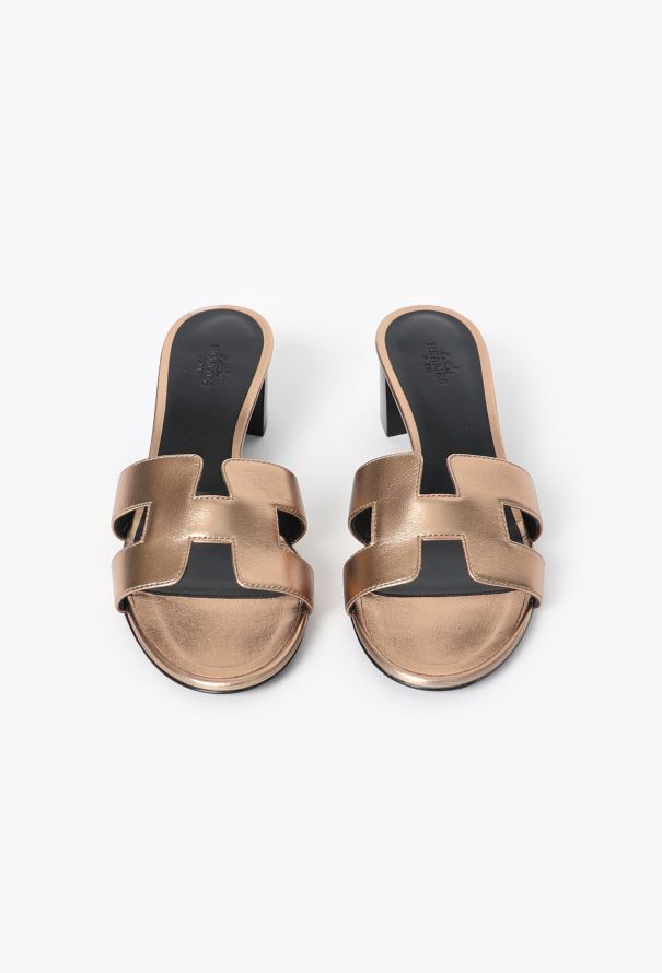 Hermès Metallic Leather Oasis Mules - 2
