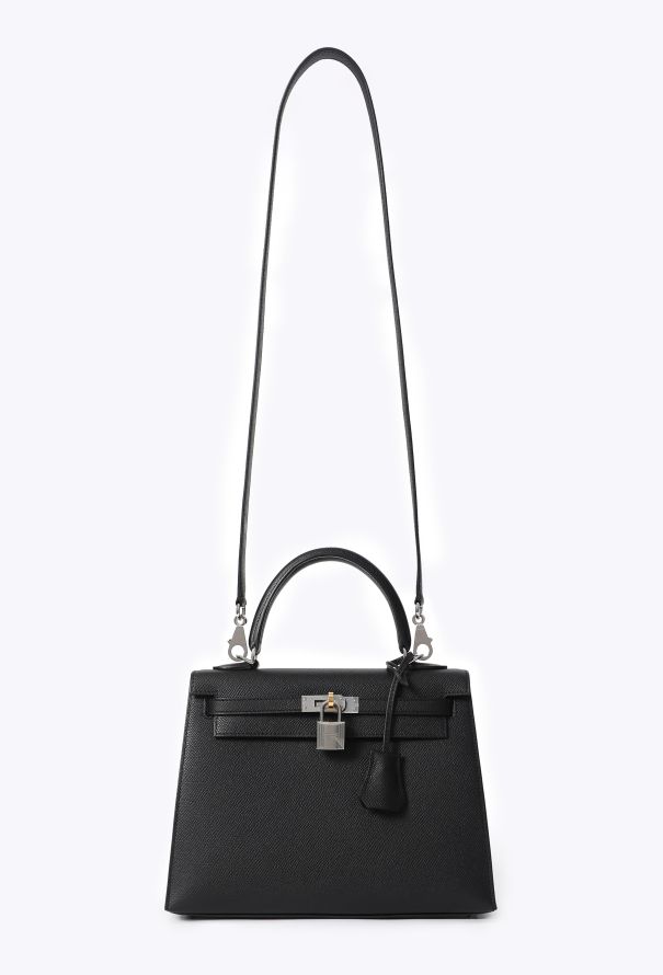 Hermès Black Epsom Kelly Sellier 25 Electrum - 4