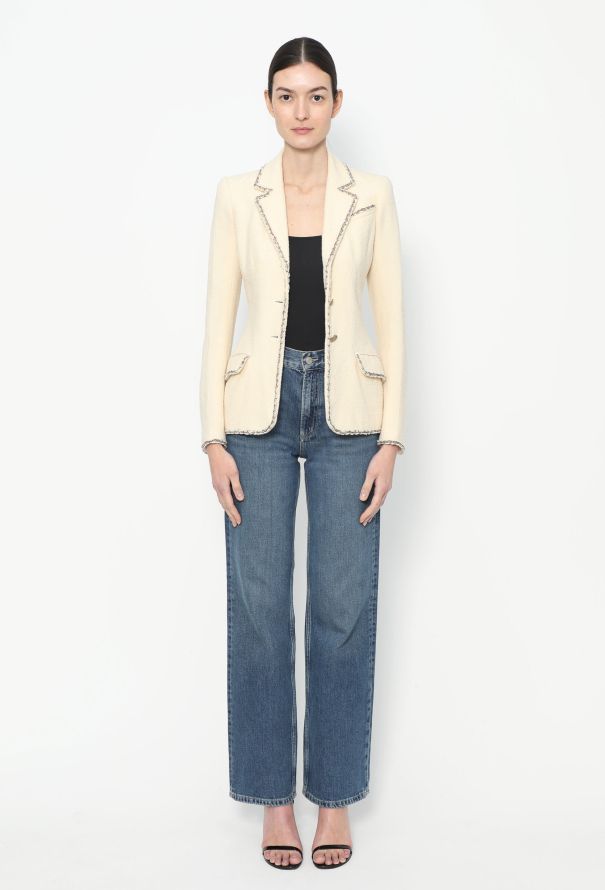 Chanel Lamé Trim Bouclé Jacket - 4