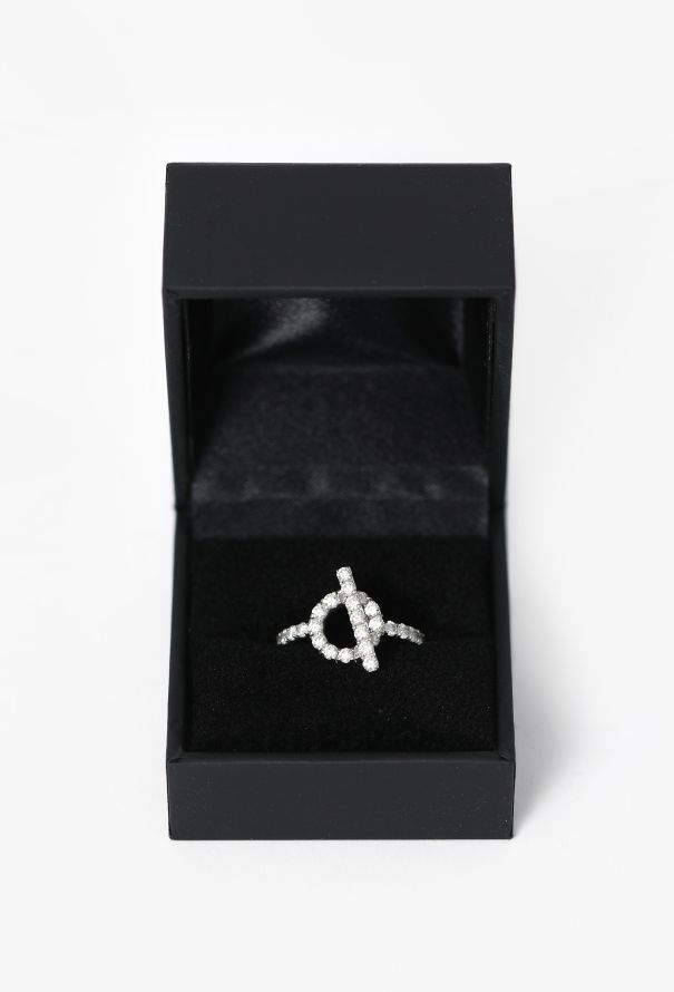 Hermès 18K White Gold & Diamond Finesse Ring - 8