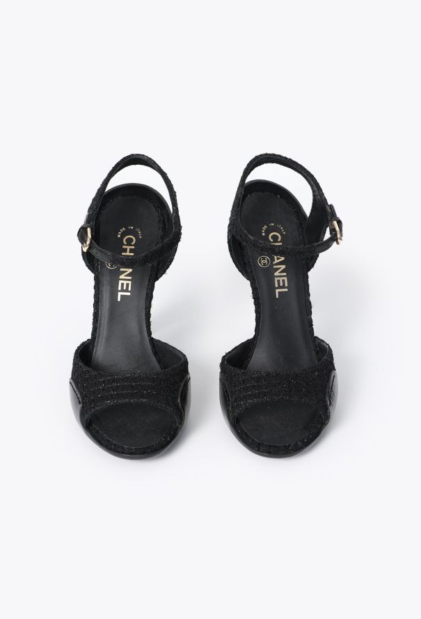 Chanel 2014 Tweed 'CC' Sandals - 2