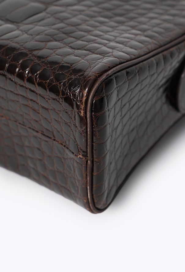 Chanel Vintage Brown Alligator Maxi Camera Bag - 8