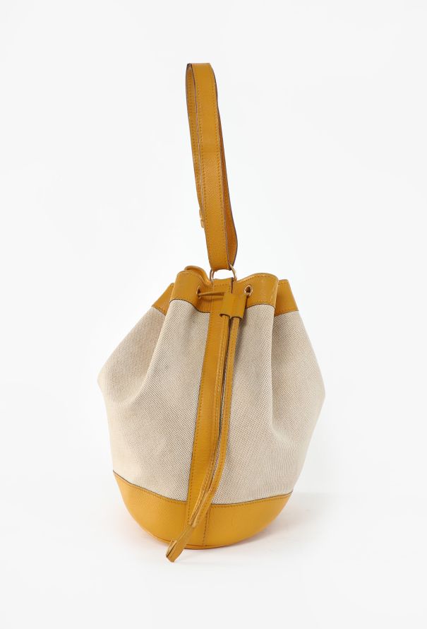 Hermès '90s Toile H & Jaune d'Or Courchevel Market Bag - 4