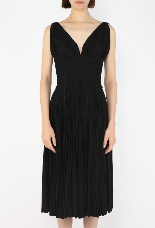 Madame Grès Couture Pleated Silk Dress, 1950s - 5