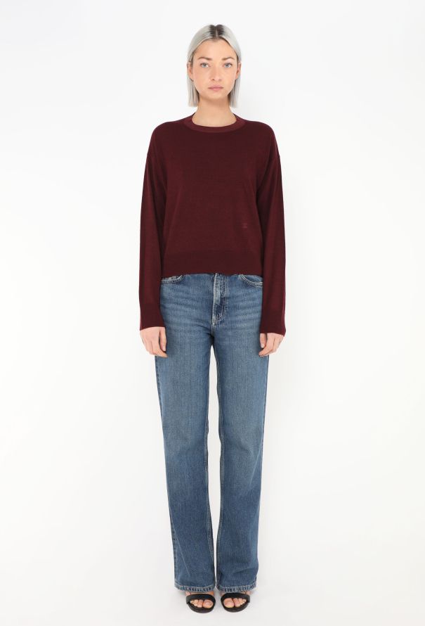 Céline Burgundy Knit Triomphe Pullover - 2
