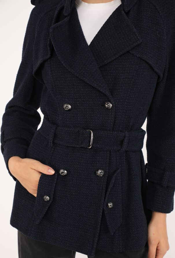 Chanel Belted Tweed Trench Jacket, Resort 2008 - 6