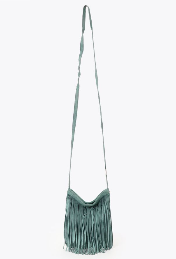 Hermès Blue Suede Milo Fringe Crossbody Bag - 1