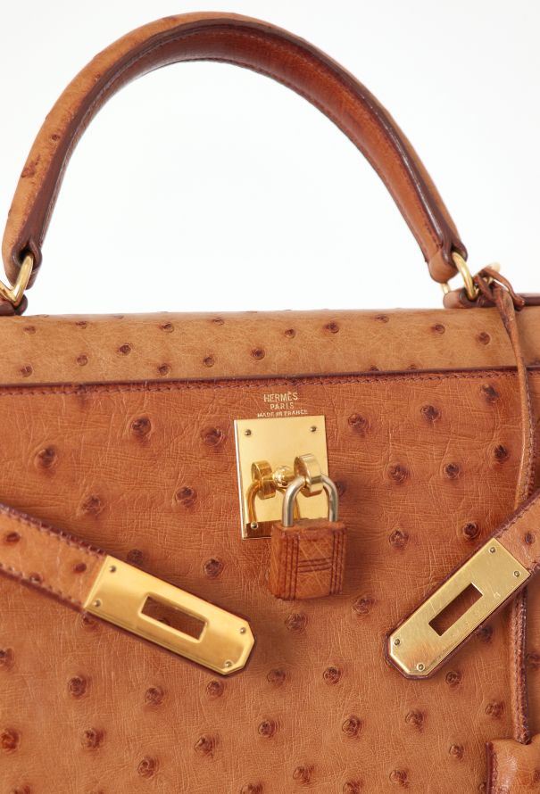 Hermès Gold Ostrich Sellier Kelly 28 - 9 Hermès Gold Ostrich Sellier Kelly 28 - 9