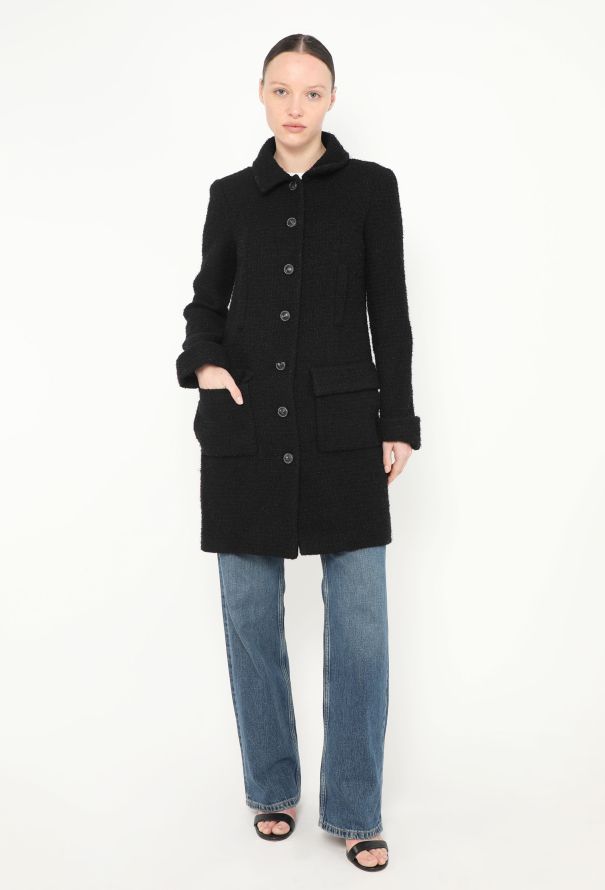 Chanel 2020 Bouclé Tweed 'CC' Coat - 4