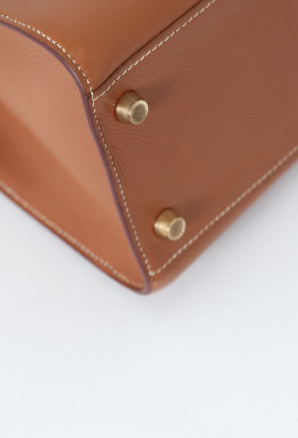 Hermès '90s Gold Smooth Grain Calf Kelly Sport MM - 6