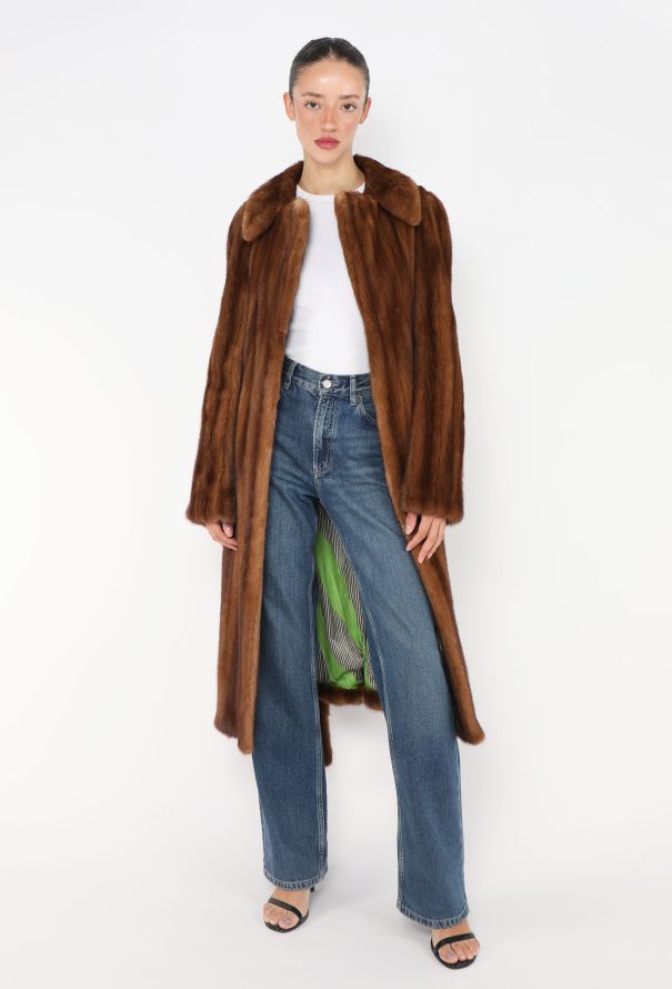 Céline RARE Pre-Fall 2015 Belted Mink Coat - 5