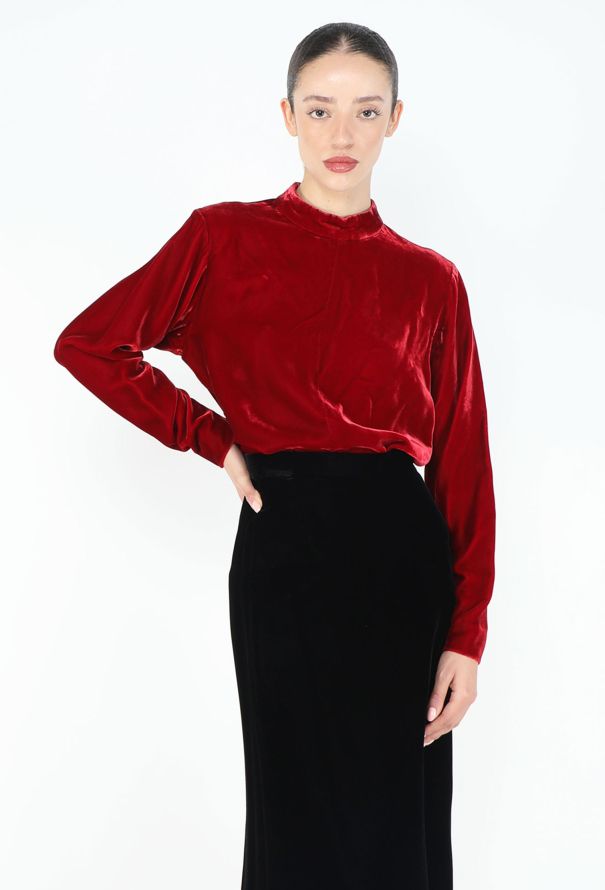 Saint Laurent '90s Velvet Wrap Tie Top - 5