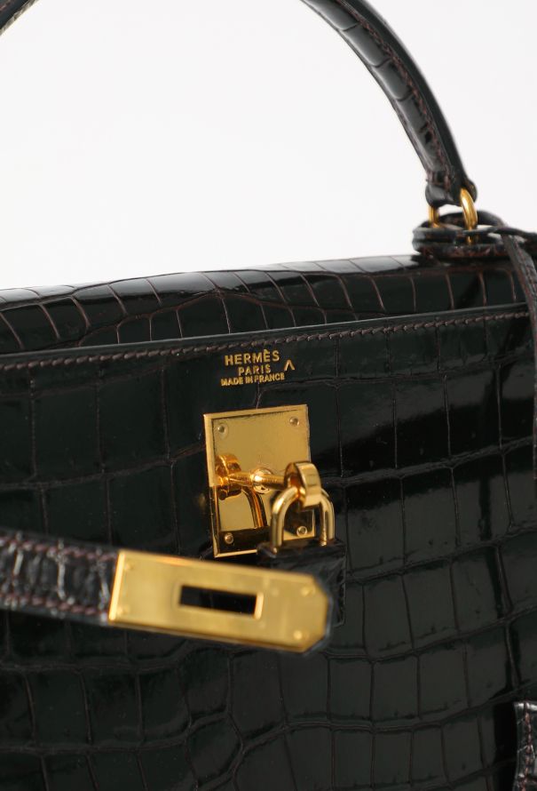Hermès Ébène Porosus Kelly Sellier 32 - 14