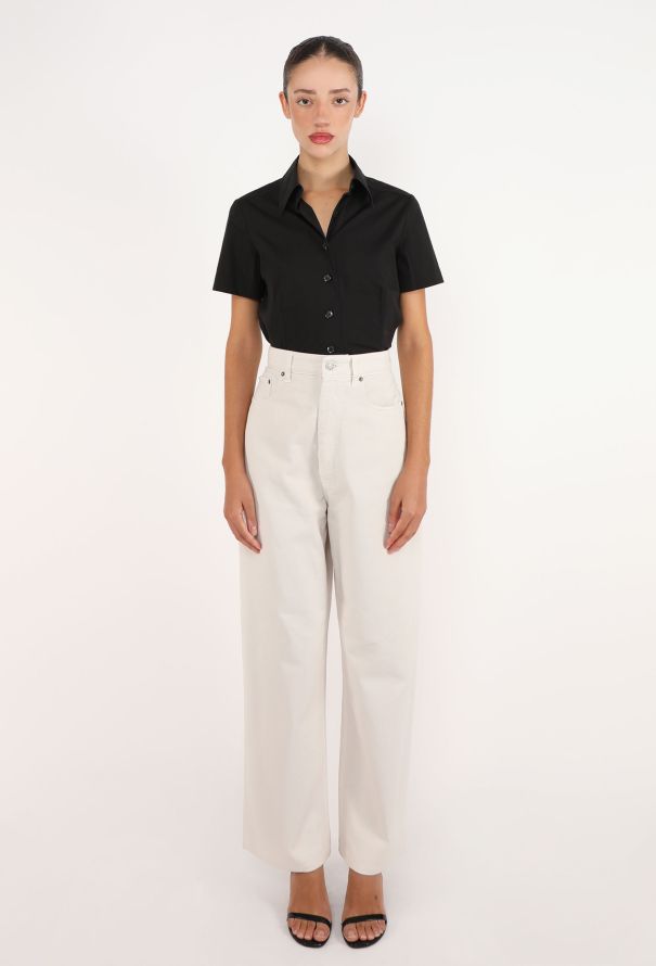 Phoebe Philo White Denim Drop Jeans - 1