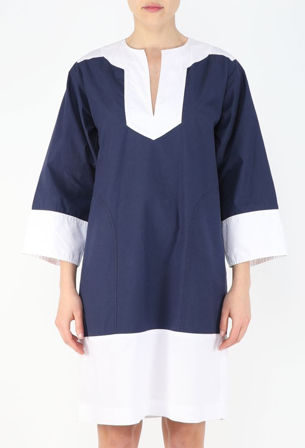 Saint Laurent 1976 Bicolor Cotton Tunic Dress - 3