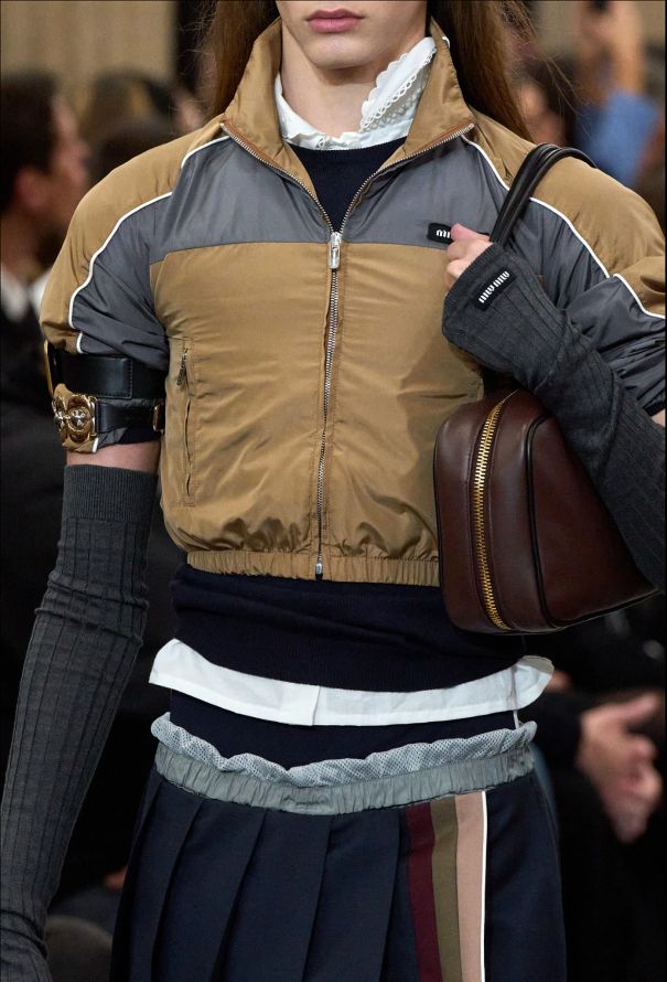 Miu Miu S/S 2025 Ribbed Silk Fingerless Gloves - 2