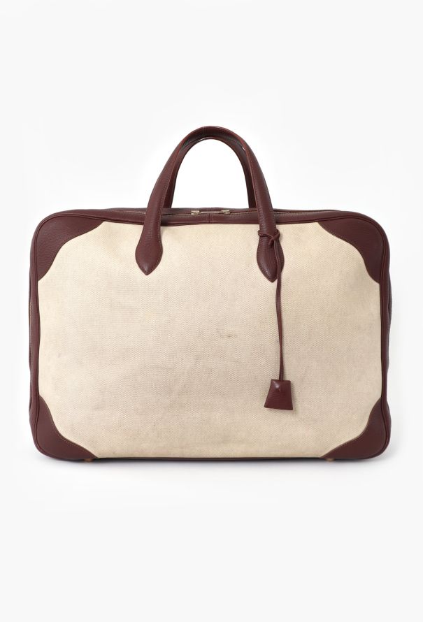 Hermès Clémence & Toile H Victoria 50 Travel Bag - 1