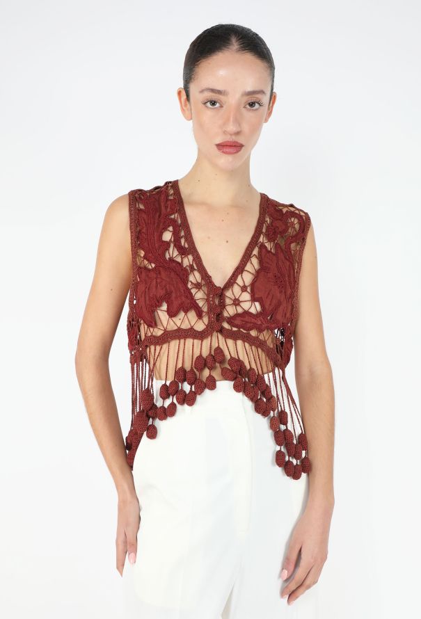 Romeo Gigli S/S 1990 Fringe Crochet Top - 1