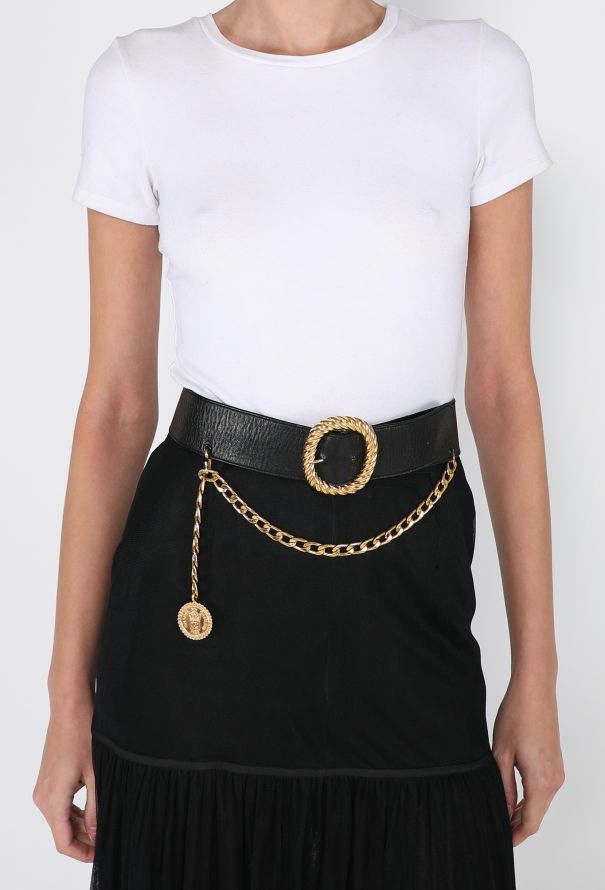 Chanel Medallion Chain & Leather Belt, F/W 1988 - 1