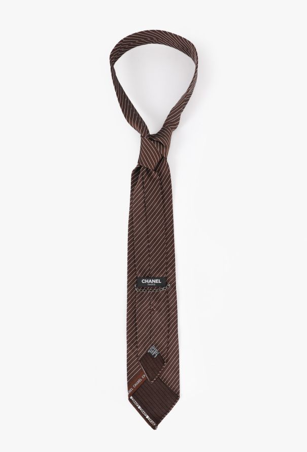 Chanel Pinstripe Silk Tie, Early 2000s - 4