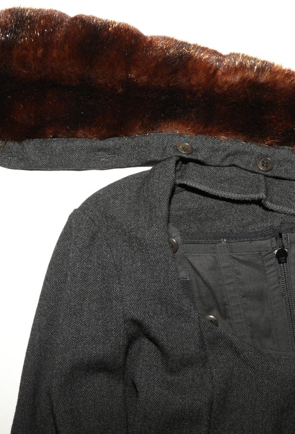 Vivienne Westwood F/W 1994 Fluted Fur Collar Dress - 8 Vivienne Westwood F/W 1994 Fluted Fur Collar Dress - 8