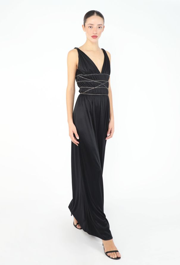 Azzaro 1975 Strass Trim Jersey Gown - 3