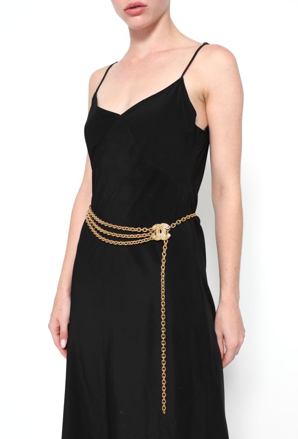 Chanel Vintage Matelasse 'CC' Chainlink Belt - 1