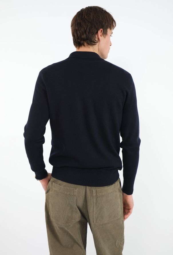 Loro Piana Navy Collared Polo Shirt - 2