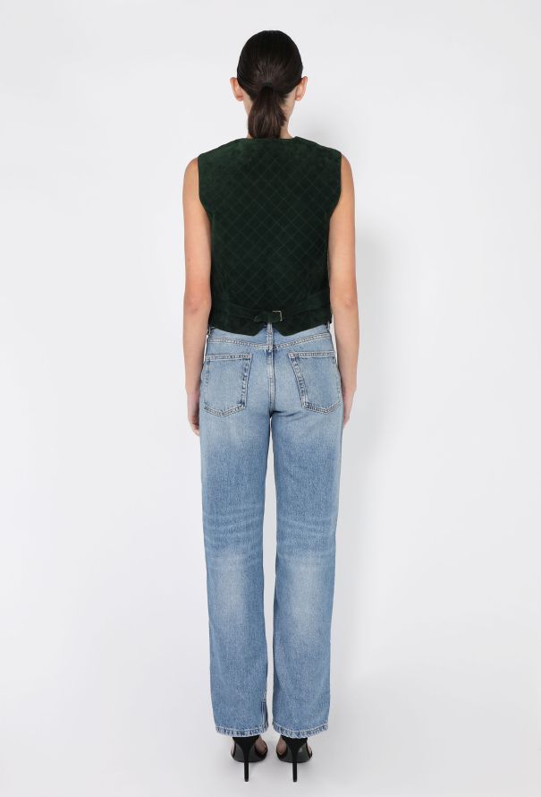 Chanel Plaid Wool & Quilted Suede Vest, 1994 - 4
