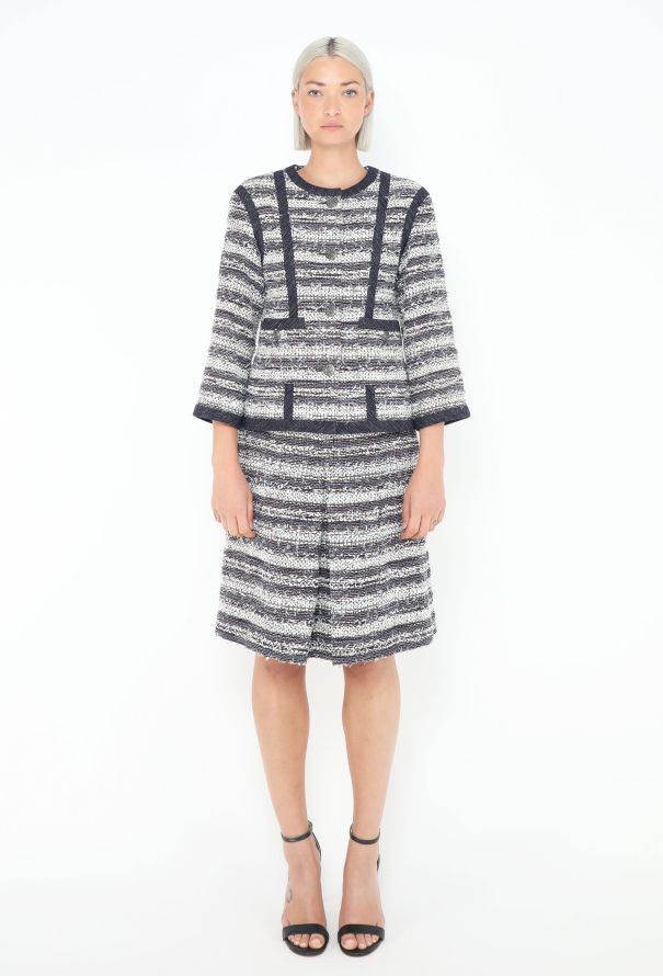 Chanel Striped Tweed Skirt Ensemble - 2 Chanel Striped Tweed Skirt Ensemble - 2