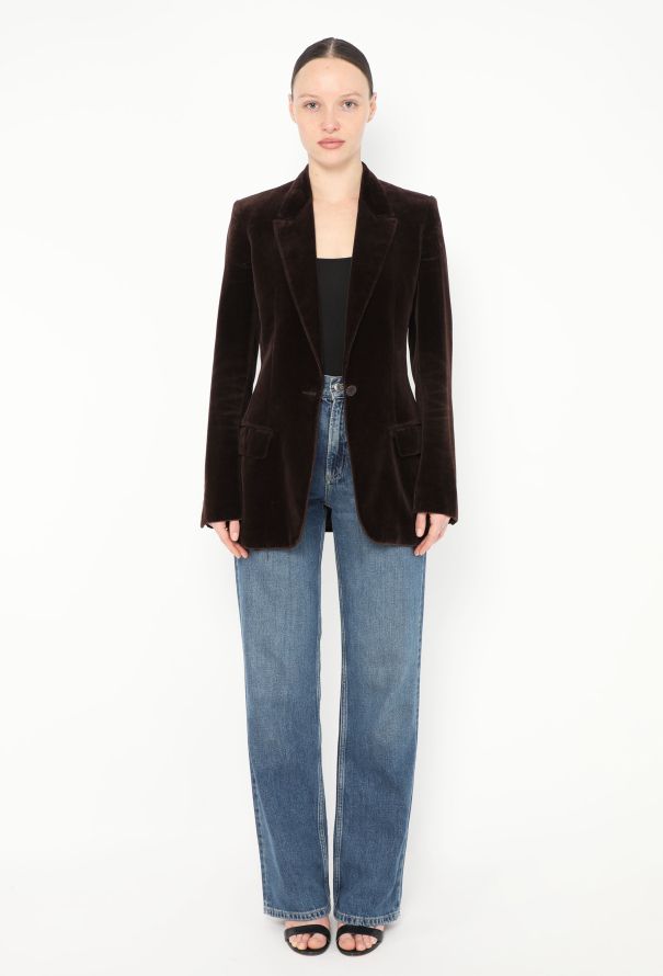 Chloé F/W 2002 Tailored Velvet Blazer - 3 Chloé F/W 2002 Tailored Velvet Blazer - 3
