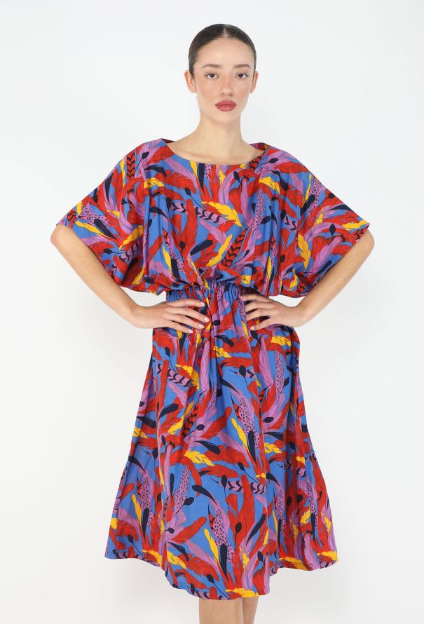 Saint Laurent Vintage Printed Cotton Pareo Dress - 1