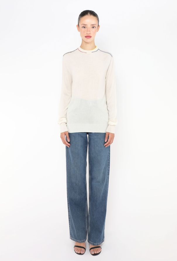Céline Contrast Stitch Triomphe Pullover - 2