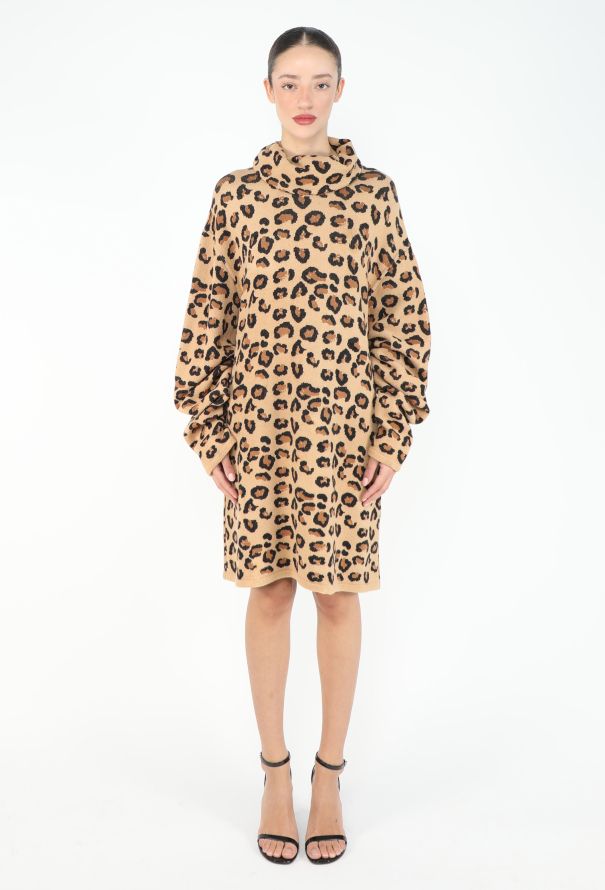 Alaïa COLLECTOR F/W 1991 Leopard Turtleneck Dress - 3