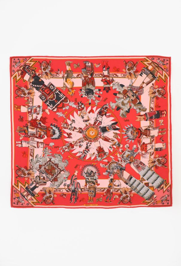 Hermès Vintage 'Kachinas' 90cm Silk Carré - 1