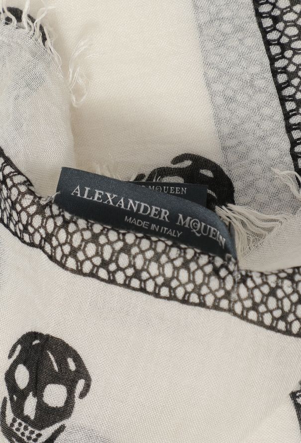 Alexander McQueen Bicolor Skull Print Scarf - 6
