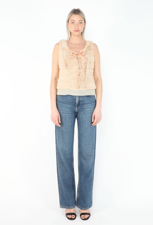 Prada 2000 Ermine Fur Ruffled Vest - 2