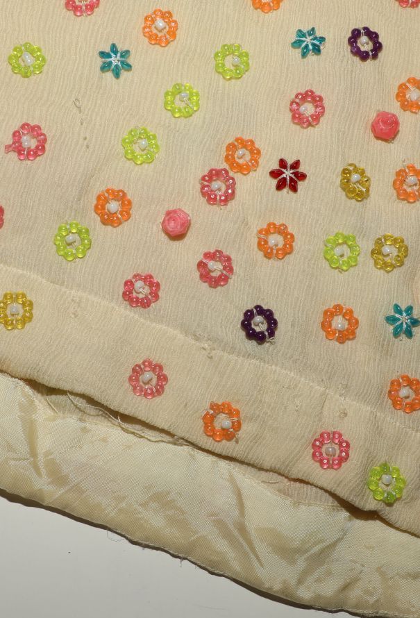 Comme des Garçons Floral Beaded Georgette Skirt - 13