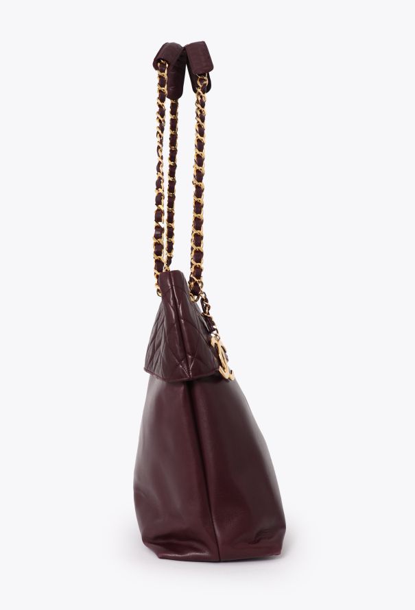 Chanel '90s Burgundy Shopping Tote Bag - 4