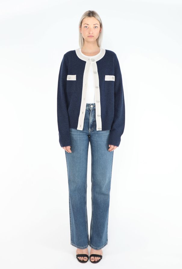 Chanel 2013 Bi-Color Cashmere Knit Cardigan - 3