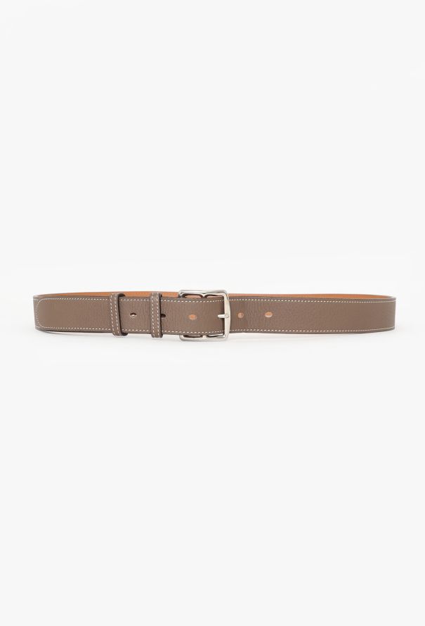 Hermès Taupe Etrivière Leather Belt - 1