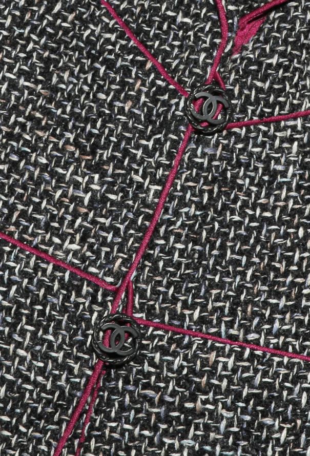 Chanel Silk Trim Tweed 'CC' Jacket - 8 Chanel Silk Trim Tweed 'CC' Jacket - 8