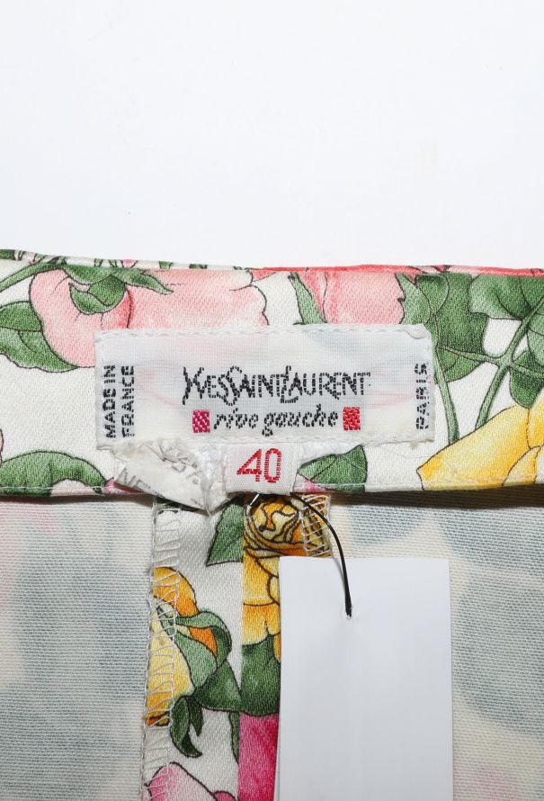 Saint Laurent S/S 1992 Rose Printed Bustier Blouse - 7