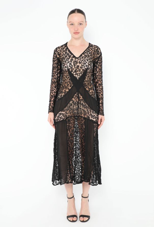 Antique Chiffon Lace Dress - 1