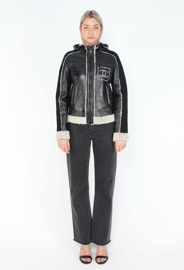Chanel Fall 2008 'CC' Shearling Hooded Jacket - 4