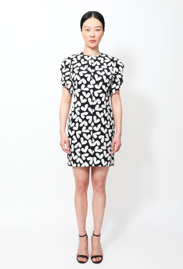 Saint Laurent 2014 Heart Printed Silk Dress - 1