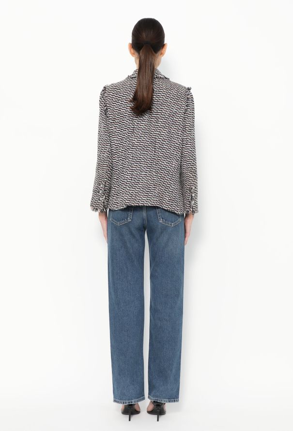 Chanel 2004 Frayed Trim Tweed Jacket - 5