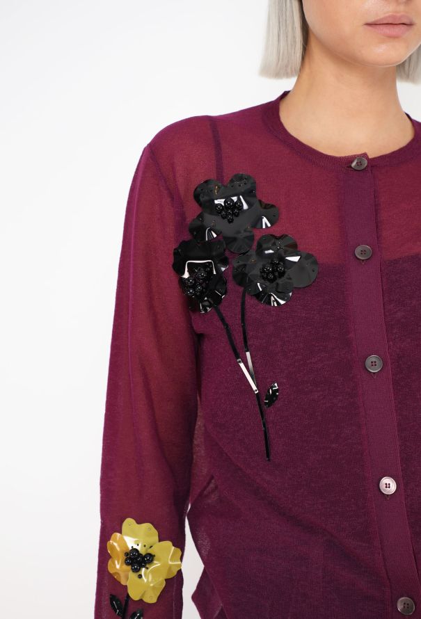 Miu Miu F/W 2023 Floral Appliqué Cardigan - 5